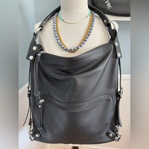 JMB Leather - Villa Sak black pebbled purse/backpack - Canadian Made